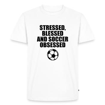 Discours de football football football - T-shirt Premium bio Homme - blanc - Devant - Nico (187cm)