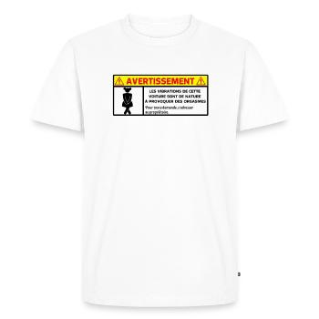 Avertissement - T-shirt Premium bio Homme - blanc - Devant - Nico (187cm)