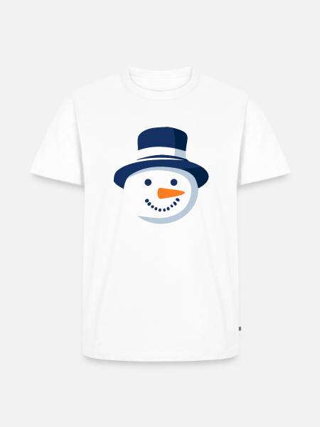 Snowman Face - Men's Premium Organic T-Shirt - white