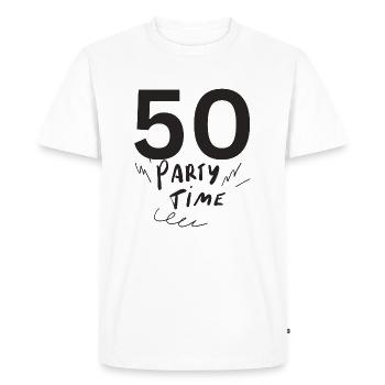 50 - Men's Premium Organic T-Shirt - white - Front - Nico (187cm)
