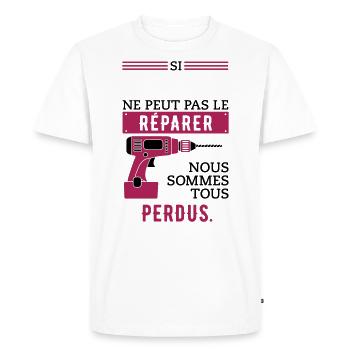 Si ... il ne peut pas réparer, nous sommes perdus - T-shirt Premium bio Homme - blanc - Devant - Nico (187cm)
