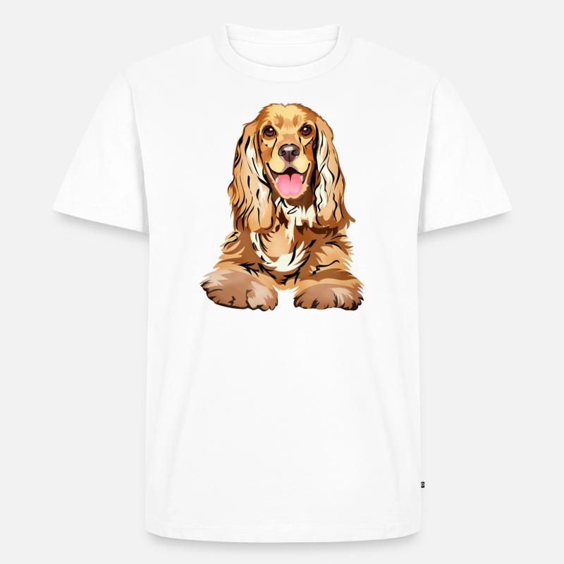 Cocker Spaniel - Männer Premium Bio T-Shirt - Weiß