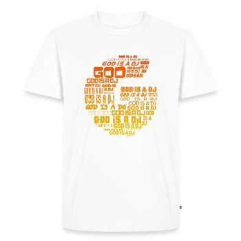 Dieu est un DJ - T-shirt Premium bio Homme - blanc - Devant - Nico (187cm)