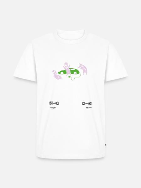E-Auto Gegner - Männer Premium Bio T-Shirt - Weiß