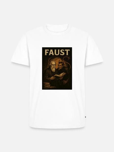 Faust und Mephisto von Goethe - Männer Premium Bio T-Shirt - Weiß