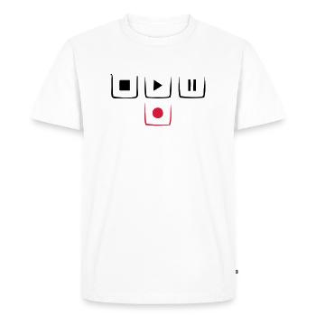 play pause stop rec - Men's Premium Organic T-Shirt - white - Front - Nico (187cm)
