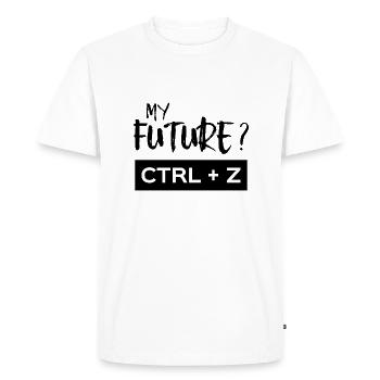 MY FUTURE ? CTRL + Z (mon avenir) humour H/F - T-shirt Premium bio Homme - blanc - Devant - Nico (187cm)