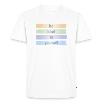 Soyez gentil avec vous-même - soyez gentil avec vous-même - T-shirt Premium bio Homme - blanc - Devant - Nico (187cm)