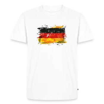 Drapeau Allemagne Drapeau allemand utilisé look home - T-shirt Premium bio Homme - blanc - Devant - Nico (187cm)