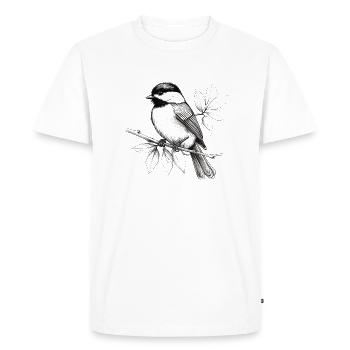 Chickadee bird drawing - Men's Premium Organic T-Shirt - white - Front - Nico (187cm)