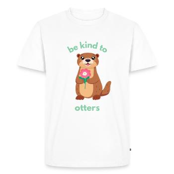 Soyez gentil avec les loutres - T-shirt Premium bio Homme - blanc - Devant - Nico (187cm)
