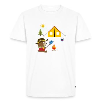 Camping ours mignon feu de joie tentes enfants - T-shirt Premium bio Homme - blanc - Devant - Nico (187cm)