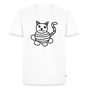 Cat Children's Drawing - Men's Premium Organic T-Shirt - white - Front - Nico (187cm)