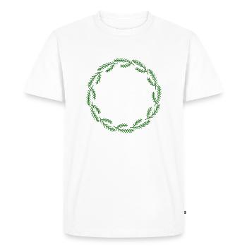 Wreath - Men's Premium Organic T-Shirt - white - Front - Nico (187cm)