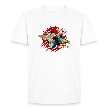 AIR FORCE - Men's Premium Organic T-Shirt - white - Front - Nico (187cm)