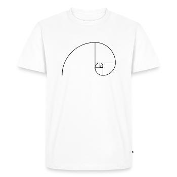 Fibonacci spirale mathématiques géométrie des formes de caractères - T-shirt Premium bio Homme - blanc - Devant - Nico (187cm)