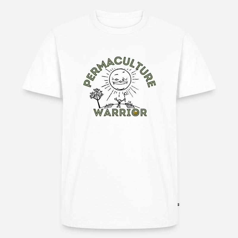 Permaculture Warrior - Männer Premium Bio T-Shirt - Weiß