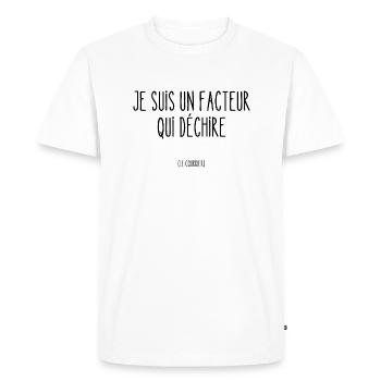 facteur qui déchire le courrier - T-shirt Premium bio Homme - blanc - Devant - Nico (187cm)