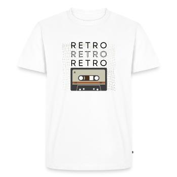 Retro Design Cassette - Men's Premium Organic T-Shirt - white - Front - Nico (187cm)