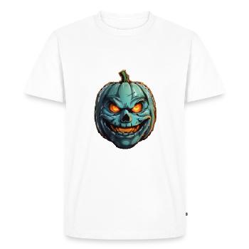 Citrouille d’Halloween - T-shirt Premium bio Homme - blanc - Devant - Nico (187cm)