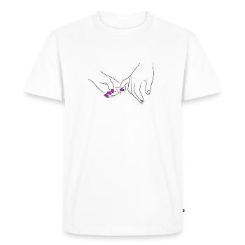 Main dans la main couple romantique - T-shirt Premium bio Homme - blanc - Devant - Nico (187cm)