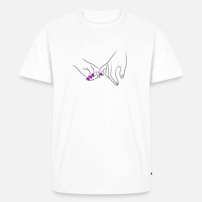 Händchen Halten Pärchen Romantisch - Männer Premium Bio T-Shirt - Weiß