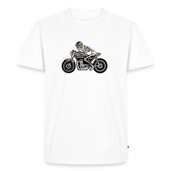 Café Racer Motorrad 05_dreifarbig - T-shirt Premium bio Homme - blanc - Devant - Nico (187cm)