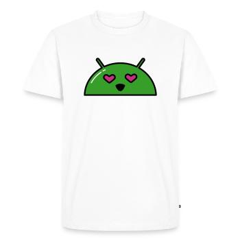 Love Alien Face Emoticon - Men's Premium Organic T-Shirt - white - Front - Nico (187cm)