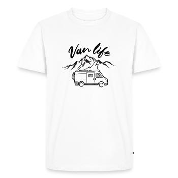 Van life - T-shirt Premium bio Homme - blanc - Devant - Nico (187cm)