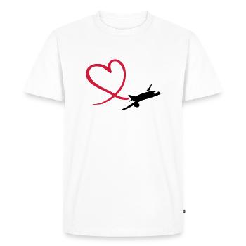 Airplane - Men's Premium Organic T-Shirt - white - Front - Nico (187cm)