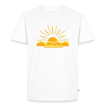 Lever du soleil - T-shirt Premium bio Homme - blanc - Devant - Nico (187cm)