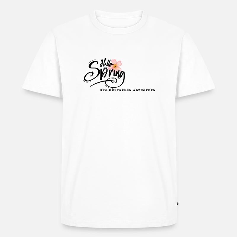 Hello spring - Männer Premium Bio T-Shirt - Weiß