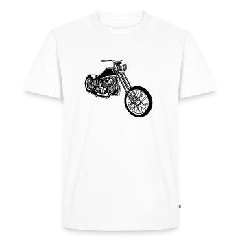Chopper / moto bobber 01_schwarz blanc - T-shirt Premium bio Homme - blanc - Devant - Nico (187cm)