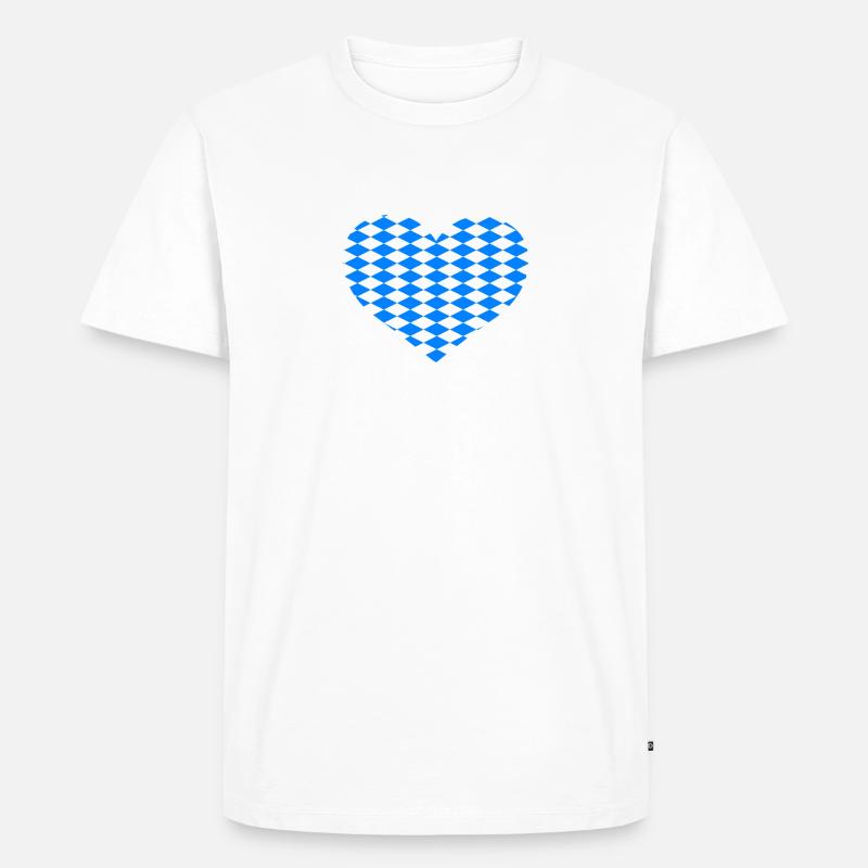 Herz - Männer Premium Bio T-Shirt - Weiß