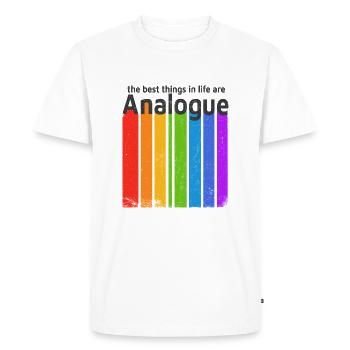 LES MEILLEURES CHOSES DE LA VIE SONT LE STYLE RÉTRO ANALOGIQUE - T-shirt Premium bio Homme - blanc - Devant - Nico (187cm)