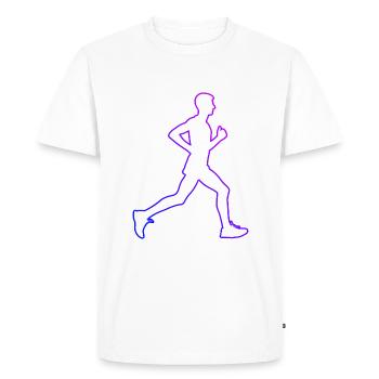 Cross Country Running Course Jogging Femme - T-shirt Premium bio Homme - blanc - Devant - Nico (187cm)