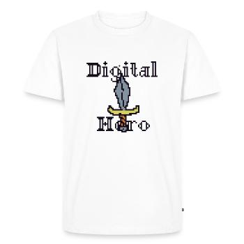 Pixel Sword, Digital Hero - Men's Premium Organic T-Shirt - white - Front - Nico (187cm)