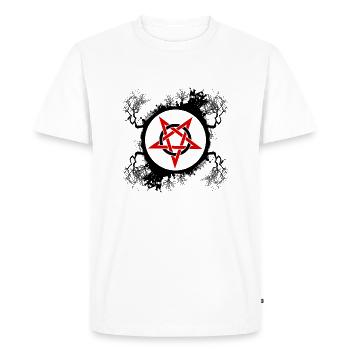 Witchcraft Pentagram Magic Circle T-Shirt - Men's Premium Organic T-Shirt - white - Front - Nico (187cm)