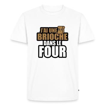 j'ai une brioche dans le four - T-shirt Premium bio Homme - blanc - Devant - Nico (187cm)