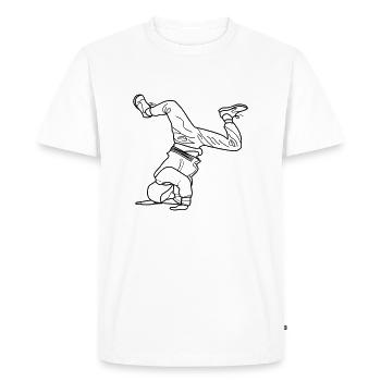 B Boy B-Boy Elbow Freeze black break dance - Men's Premium Organic T-Shirt - white - Front - Nico (187cm)