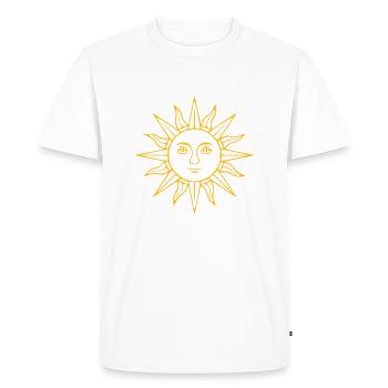 Sun Face - Men's Premium Organic T-Shirt - white - Front - Nico (187cm)