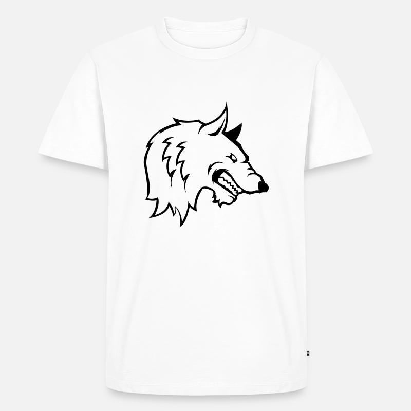 wolf - Männer Premium Bio T-Shirt - Weiß