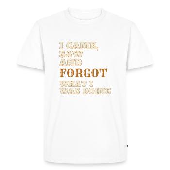 « I came, saw and forgot what i was doing » Design - T-shirt Premium bio Homme - blanc - Devant - Nico (187cm)