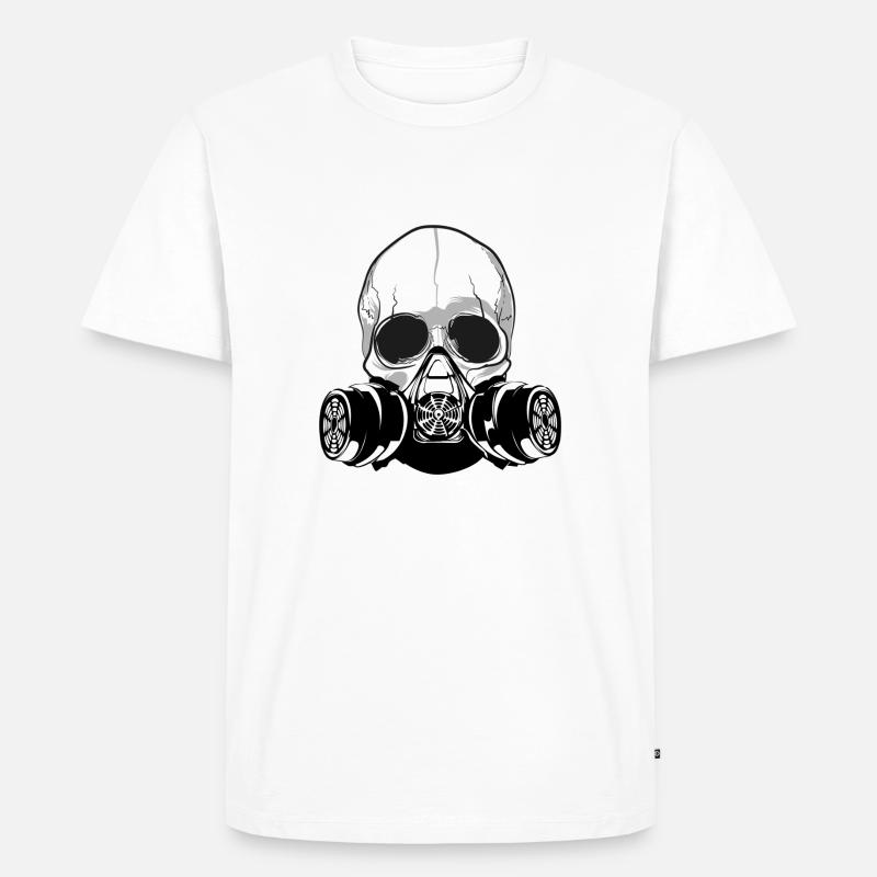 Schädel, menschlicher Schädel, Schädel-Kapuzenpullis, Schädel-T-Shirts - Männer Premium Bio T-Shirt - Weiß