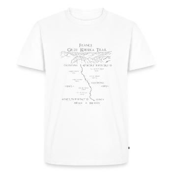 GR20 Corsica Trail France, mountain landscape grey - Men's Premium Organic T-Shirt - white - Front - Nico (187cm)