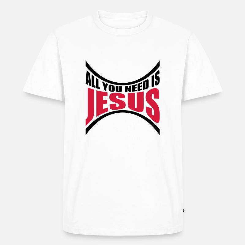 Need Jesus Gebogen - Männer Premium Bio T-Shirt - Weiß