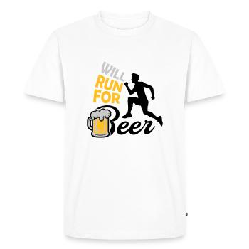Run for Beer - Men's Premium Organic T-Shirt - white - Front - Nico (187cm)
