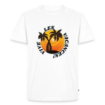 Vive les vacances - T-shirt Premium bio Homme - blanc - Devant - Nico (187cm)