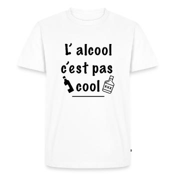 L’ alcool c’est pas cool - T-shirt Premium bio Homme - blanc - Devant - Nico (187cm)
