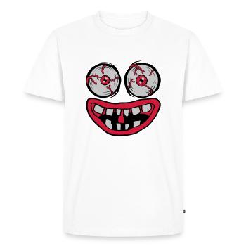 Evil Monster Horror Face - Men's Premium Organic T-Shirt - white - Front - Nico (187cm)